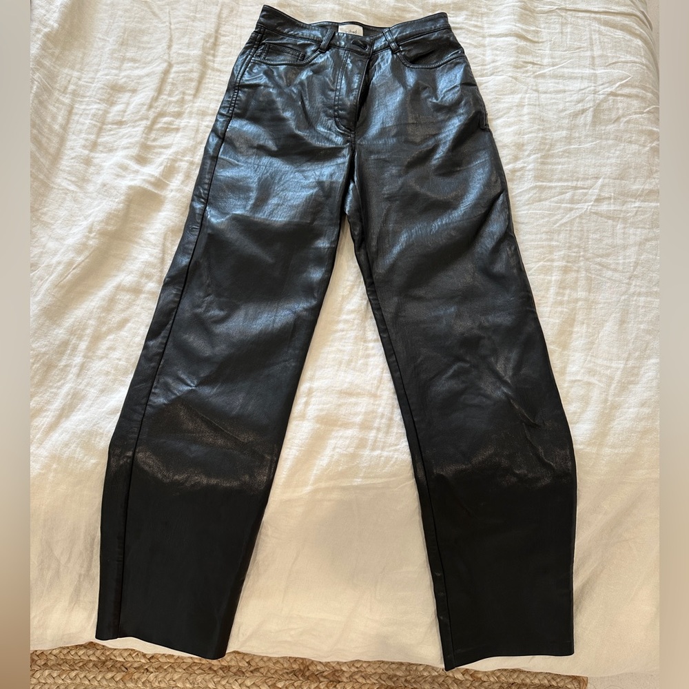 Aritzia Melina Leather Pants in Black - Picture 3 of 4